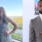 Photo collage of Dwayne Wade and Kylie and Jason Kelce.