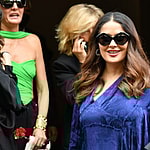 Salma Hayek Balenciaga Runway during Paris Fashion week