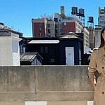 An incredible photo showing Irina Shayk in a brown wrap dress