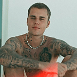 Justin Bieber sitting down