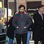 Actor Penn Badgley seen leaving the Build studios in NYC