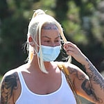 Amber Rose takes her son Sebastian to lunch at a local Deli restaurant in Bel-Air