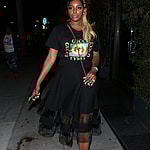NeNe Leakes shows off her beautiful attire as she grabs dinner at Mr Chow restaurant with her friends