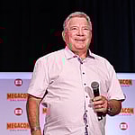 Actor William Shatner, best known for his portrayal of Captain James T. Kirk of the USS Enterprise in the Star Trek television series, movies, speaks at a Q