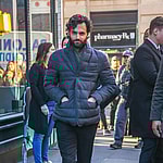 Actor Penn Badgley seen leaving the Build studios in NYC