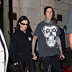 Kourtney Kardashian and Travis Barker seen hand-in-hand as leaving their hotel in NYC