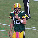 File photos of Green Bay Packers star Aaron Rodgers