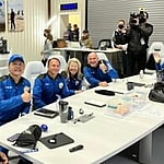 Jeff Bezos with Blue Origin crew
