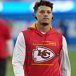 Chiefs Quarterback Patrick Mahomes Warms Up at SoFi Stadium