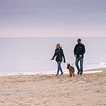 Joe Biden takes his new puppy Commander to the beach