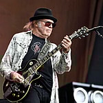 Neil Young performing at British Summertime 2019