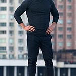 Chris Hemsworth jogs all over the city of Manhattan as filming wraps on Roosevelt Island for his HUGO BOSS commercial in NYC