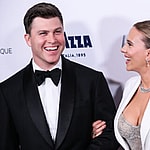 BEVERLY HILLS, LOS ANGELES, CALIFORNIA, USA - NOVEMBER 18: 35th Annual American Cinematheque Awards Honoring Scarlett Johansson held at The Beverly Hilton Hotel on November 18, 2021 in Beverly Hills, Los Angeles, California, United States. 18 Nov 2021 Pictured: Colin Jost, Scarlett Johansson.