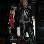 Kanye West Julia Fox arriving at their hotel during the Paris Fashion Week