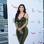 Kylie Jenner in tight green dress