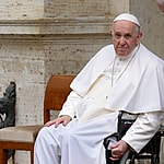 Pope Francis met about 160 children of the Sant'Alessio- Margherita di Savoia care institution for blind, visually impaired, or with other disabilities and a group of children refugee from Ukraine4 Jun 2022,