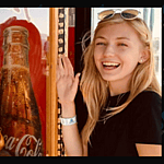 Gabby Petito in front of Zoltar machine