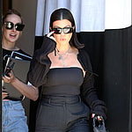 Kourtney Kardashian is seen leaving boohoo on Melrose place