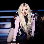 Madonna performing at the Sandbox pride Nyc show