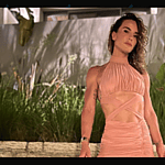 Senada Greca in a cut-out pink dress