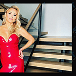 Diana Jenkins in red dress