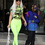 Kim Kardashian and Kris Jenner leaving Jean Paul Gaultier HQ in Paris