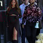 Chrissy Teigen looks radiant as she and husband John Legend help out behind the counter on the 'Cravings, By Chrissy Teigen' food truck in Beverly Hills.