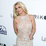 Britney Spears wearing Giuseppe Zanotti Harmony Sandals arrives at the 4th Annual Hollywood Beauty Awards