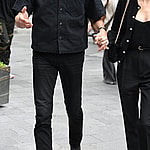 Jeff Goldblum and Emilie Livingston arriving at Global Radio