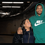 Giannis Antetokounmpo and Mariah Riddlesprigger