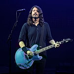 Foo Fighters performing at Glastonbury Festival