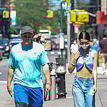 Emily Ratajkowski was seen taking a stroll with her husband Sebastian Bear-McClard in NYC