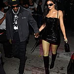 Kylie Jenner and Travis Scott hand-In-Hand leave dinner at Craigs in West Hollywood CA