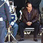 Colin Farrell on the film set of 'The Penguin'