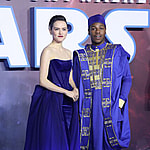 Daisy Ridley and John Boyega pose together at Star Wars premiere