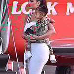 Kylie Jenner and Stormi Webster arriving to the Netflix' Premiere 'Travis Scott: Look Mom I Can Fly'