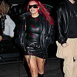 Karol G is seen arriving at Loewe after during Paris Fashion Week