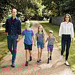 The Prince and Princess of Wales with their three children Prince George, Princess Charlotte and Prince Louis in Norfolk