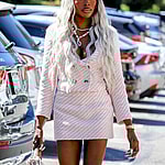 Chelsea Lazkani shows her blonde ambition to the set of Selling Sunset