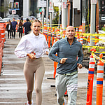 Jason Oppenheim and Marie-Lou Nurk jogging in West Hollywood