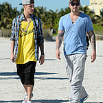 Justin Bieber and his father Jeremy Bieber take a stroll along the beach and a ride on a Segway in South Beach