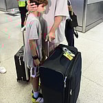 Gerard Pique arrives to Miami International airport with his two sons he shares with ex-wife Shakira