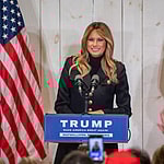 Melania Trump speaks to Donald Trump's supporters at a "Make America Great Again" campaign rally event on October 31, 2020 in Wapwallopen, PA.
