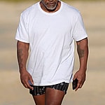 Mike Tyson and Lakiha Spicer are seen enjoying a romantic stroll in St Barts