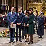 (L-R) Prince William, Prince Harry, Meghan Markle, Kate Middleton