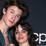 Camila Cabello and Shawn Mendes pose in the press room during the 2019 American Music Awards