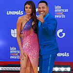 Oscar De La Hoya and Holly Sonders attends the 2023 Latin American Music Awards