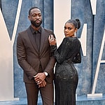 Dwayne Wade and Gabrielle Union arriving at the Vanity Fair Oscar Party held at the Wallis Annenberg Center for the Performing Arts on March 12, 2023 in Beverly Hills, CA. © OConnor-Arroyo / AFF-USA.com. 12 Mar 2023 Pictured: Dwayne Wade and Gabrielle Union. Photo credit: OConnor-Arroyo / AFF-USA.com / MEGA TheMegaAgency.com +1 888 505 6342 (Mega Agency TagID: MEGA955211_017.jpg) [Photo via Mega Agency]
