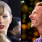 A photo collage of Taylor Swift and Chris Martin
