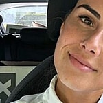 Alexandra Ianculesu snaps a selfie in the car.